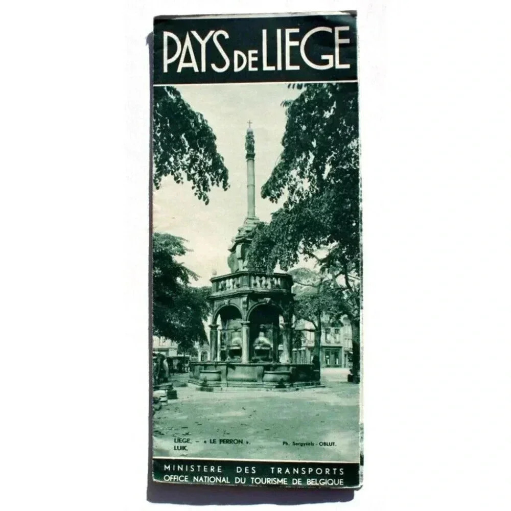 Antique PAYS DE LIEGE National Tourist Office Of Belgium Tour Guide Brochure